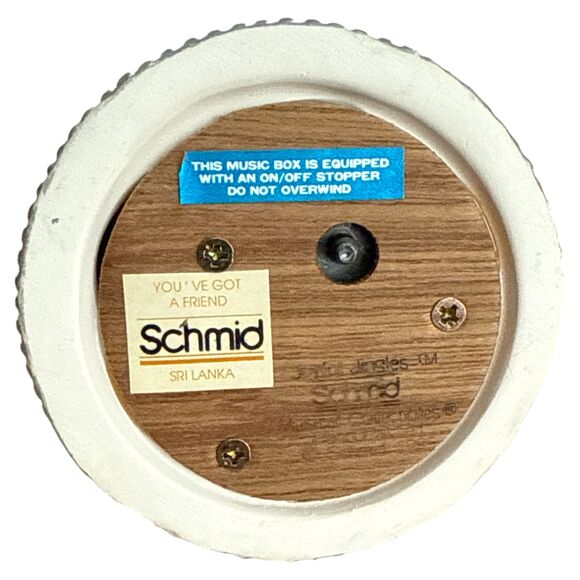 Schmid Music Box You’ve Got a Friend Girl & Rabbit Figurine Sri Lanka 7" - Picture 9 of 10